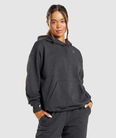 Women's Gymshark Rest Day Sweats Hoodie Black | CA 168A7N